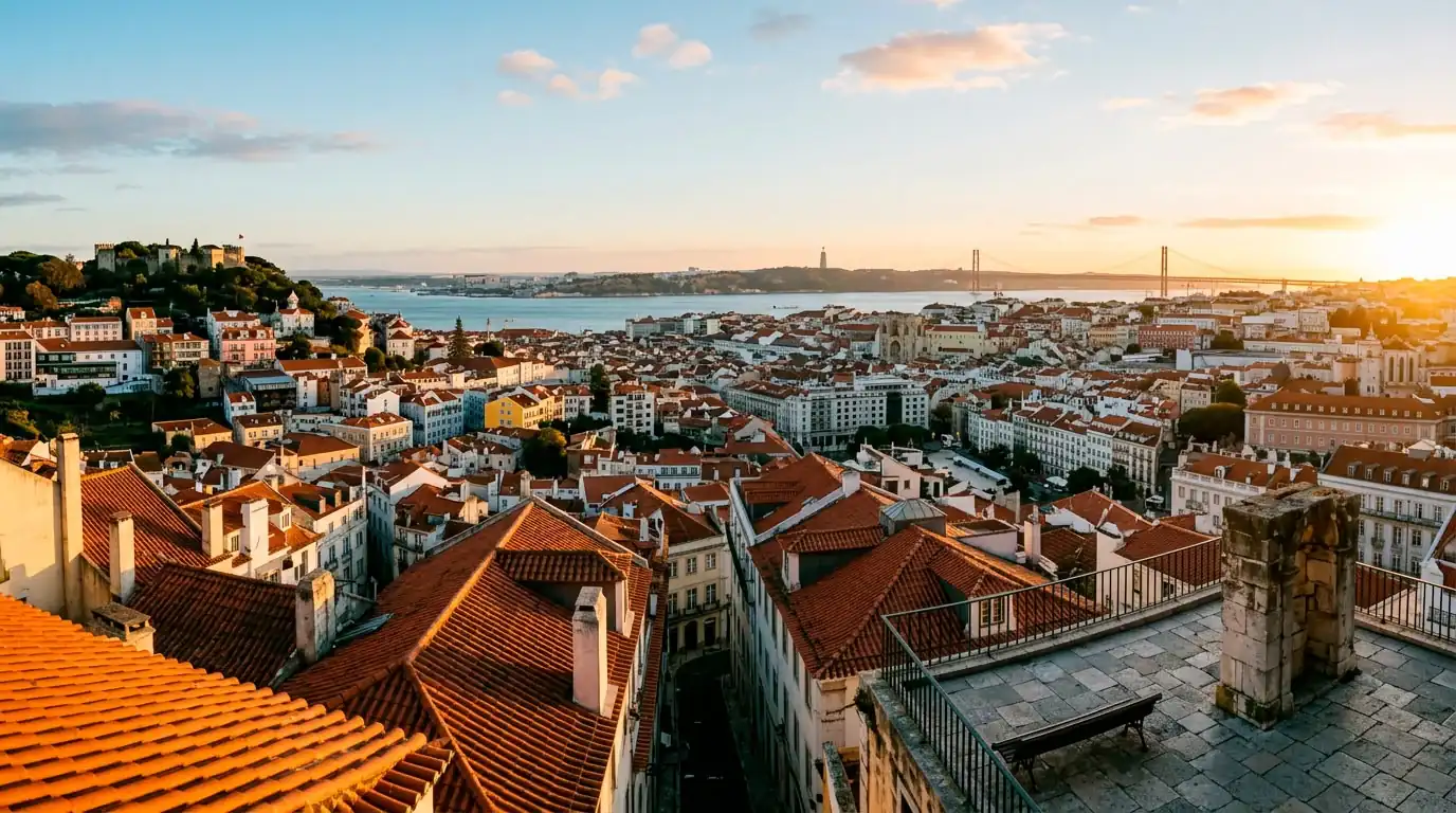 Vista de Lisboa com referência ao enquadramento regulamentar do SRIJ para apostas desportivas online